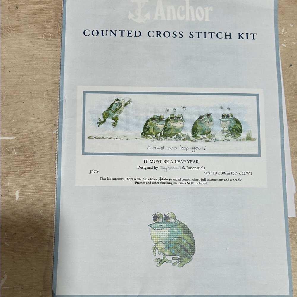 Anchor-Cross Stitch Kit - Frog Leap Design
